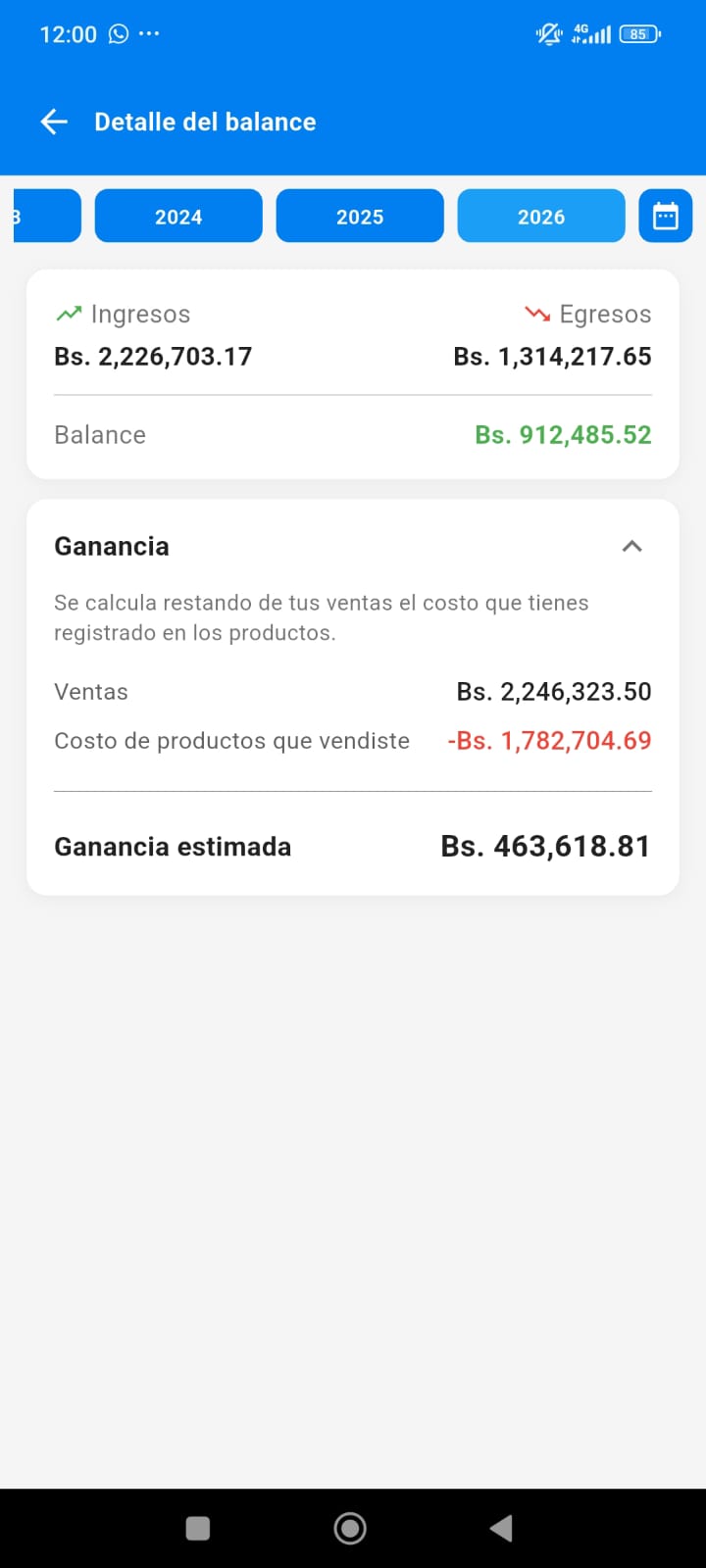Control Facilito App - Balance
