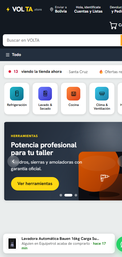 Tienda virtual en celular